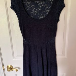 lace back, cap sleeve skater dress